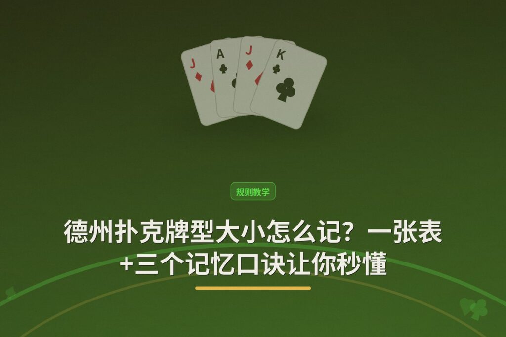 德州扑克牌型大小怎么记？一张表+三个记忆口诀让你秒懂