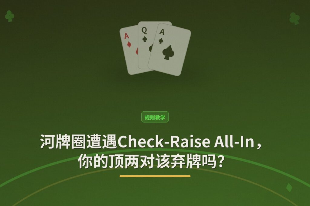 河牌圈遭遇Check-Raise All-In，你的顶两对该弃牌吗？——NL25实战手牌解析