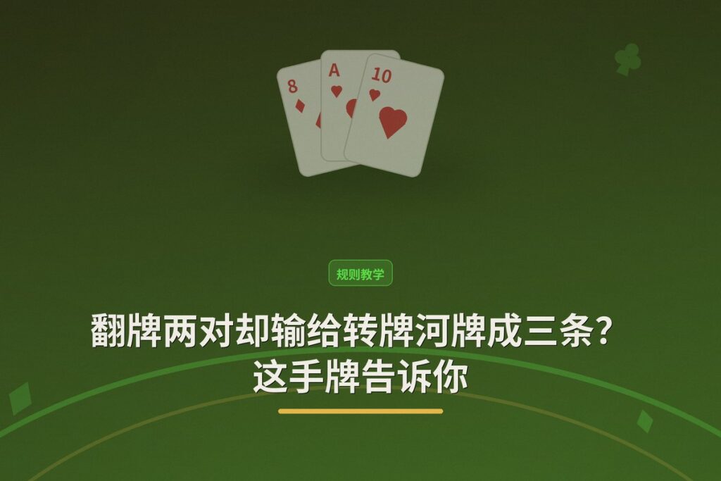 翻牌两对却输给转牌河牌成三条？这手牌告诉你：别给免费牌
