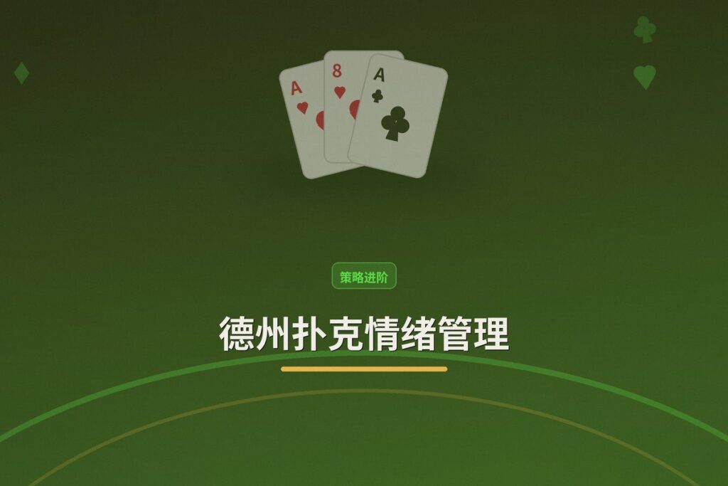 德州扑克情绪管理：Tilt控制三大核心策略与实战心法