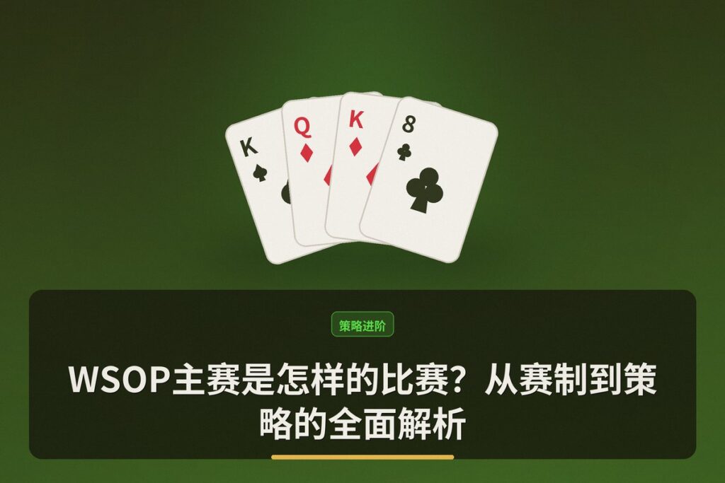 WSOP主赛是怎样的比赛？从赛制到策略的全面解析