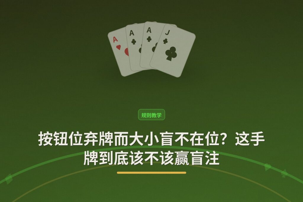 【牌桌规则】按钮位弃牌而大小盲不在位？这手牌到底该不该赢盲注